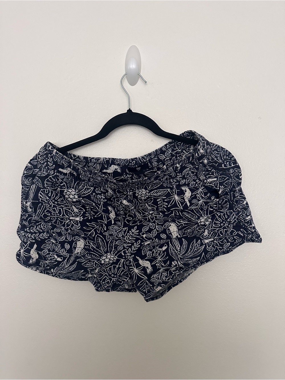 GAP Navy Tropical Print Drawstring Shorts